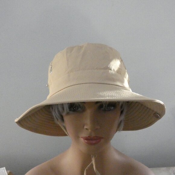 NiB Fun Sun Protection! Unisex Wide Brim Safari Style Sun/Fishing Hat Kahki Tan - Picture 7 of 8